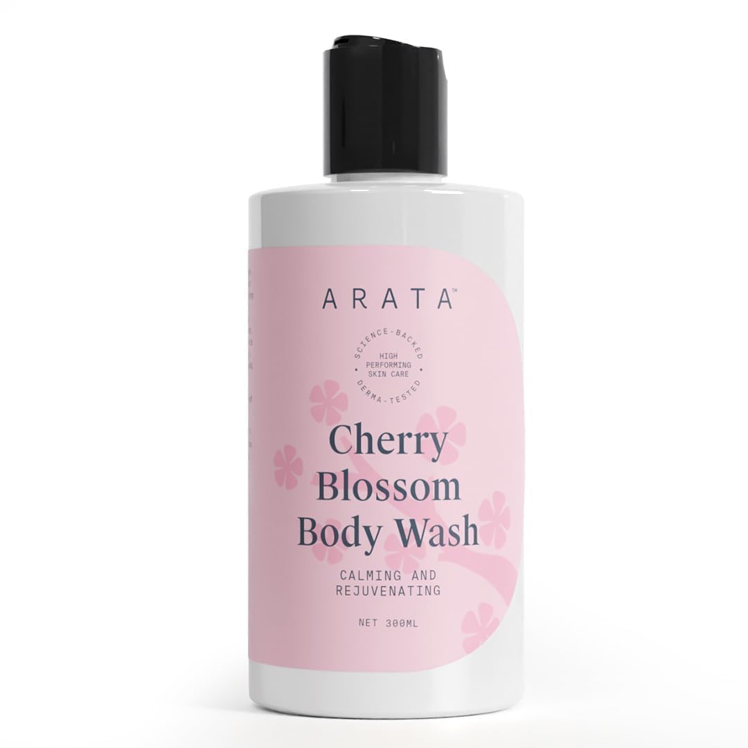 Araata Nourishing Cherry Blossom Body Wash for Men & Women - 300ml | Vegan, Cruelty-Free & Natural Formula | Gentle Daily Cleanser for Dry & Sensitive Skin | Perfect for Shower, Spa & Relaxation