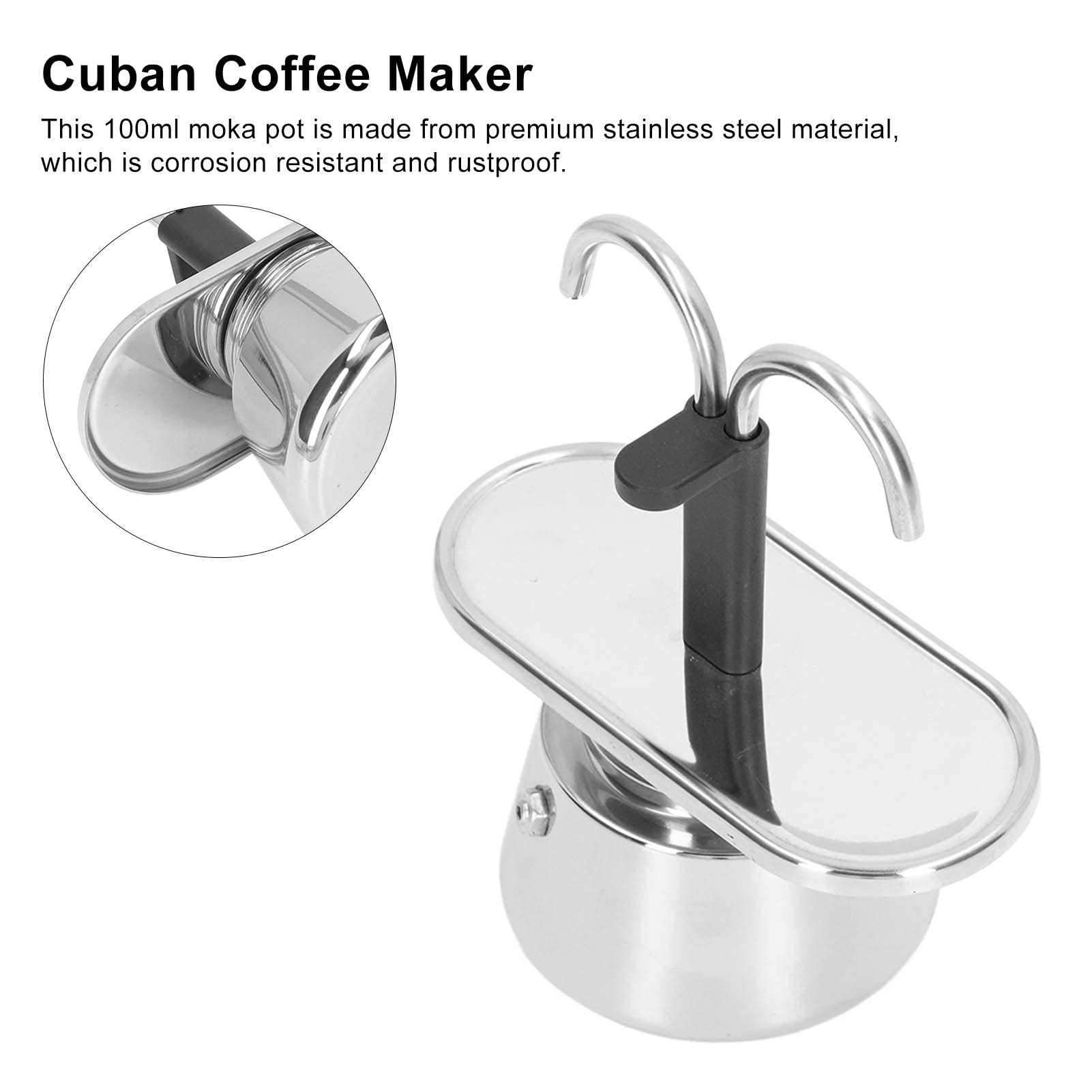 Premium Stainless Steel Moka Pot - 3 Cup Italian Stovetop Espresso Maker for Strong Coffee - Perfect for Home, Office & Camping Use