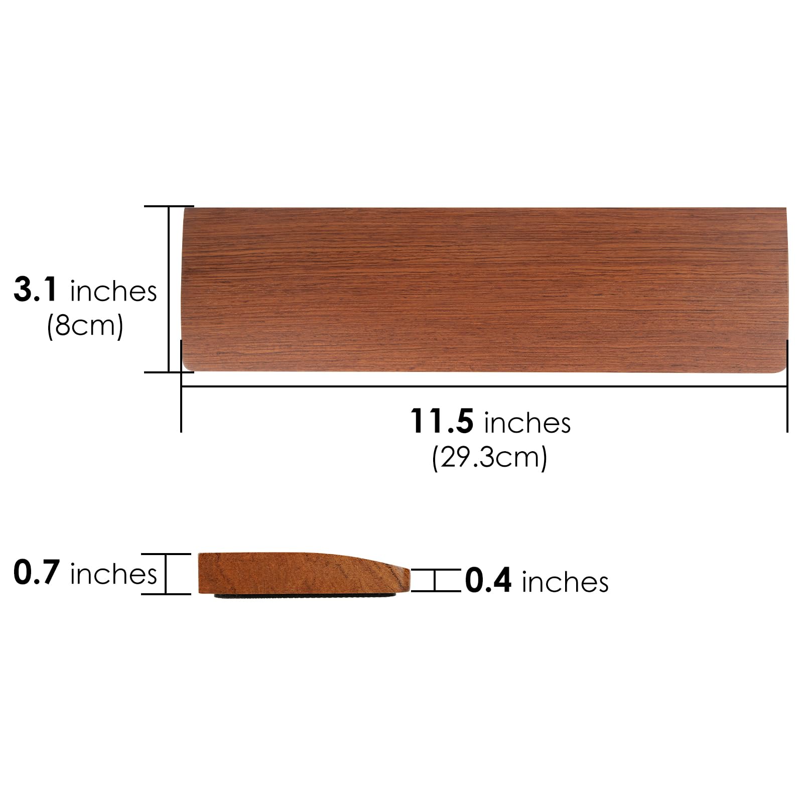 Linkidea Rosewood Keyboard Wrist Rest - Ergonomic Palm Support for 61-Key 60% Compact Mechanical Gaming Keyboards - Comfortable Typing & Gaming Pad for Office, Computer & Laptop Use - Perfect for Long Work Sessions & Competitive Gaming