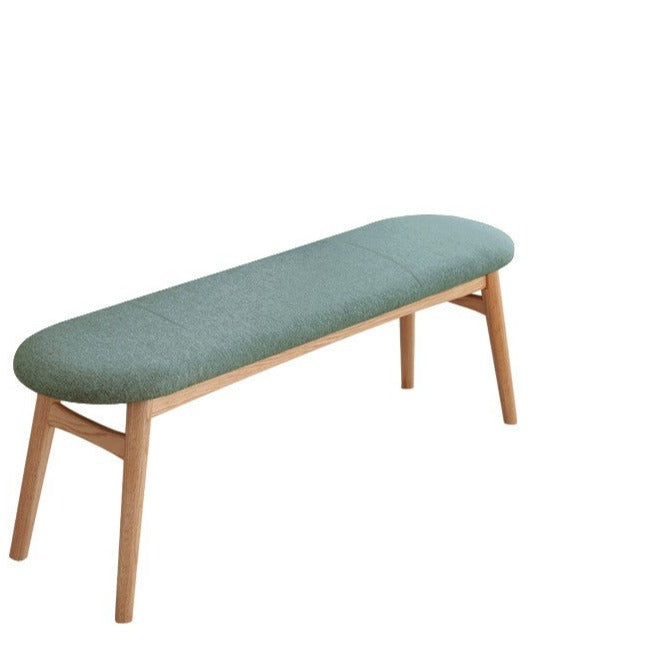 LYRIC BELAIR Solid Wood Bench with Washable Fabric Cushion - Nordic Oak Style for Living Room, Bedroom, or Entryway Seating