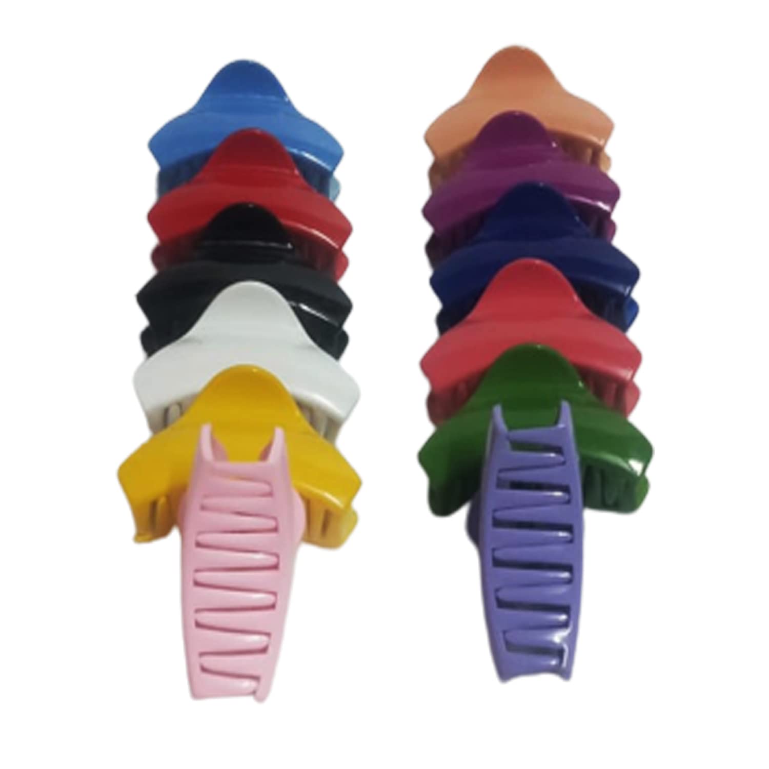 Handmade Plastic Hair Clips for Women & Girls - Set of 3 Multicolor Hair Claws | Hair Accessories for School, Work, Parties & Everyday Styling