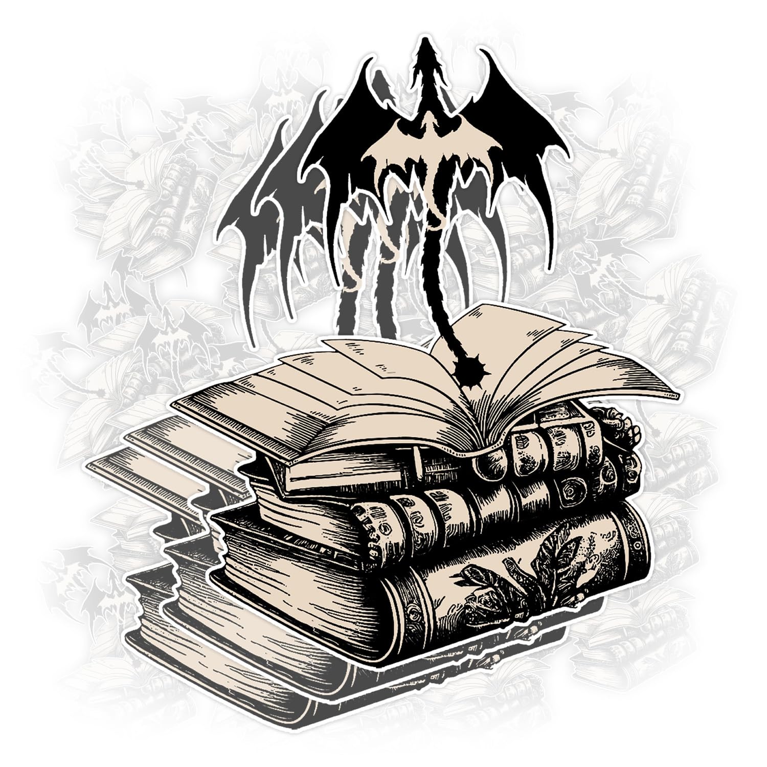 Vintage Fourth Wing Sticker - Basgiath War College, Dragon Rider, Violet Sorrengail & Xaden Riorson Inspired - Customizable Vinyl Die-Cut Decal for Laptop, Books, Water Bottles - Perfect for Book Lovers & The Empyrean Series Fans