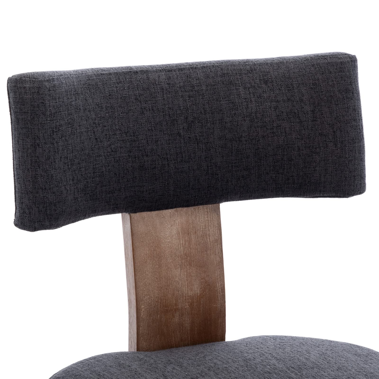Wahson Farmhouse Kitchen & Dining Room Chairs Set of 2 - Retro Linen Upholstered Dining Chairs with Sturdy Hardwood Legs in Charcoal | Perfect for Farmhouse, Cottage & Vintage Style Dining Rooms