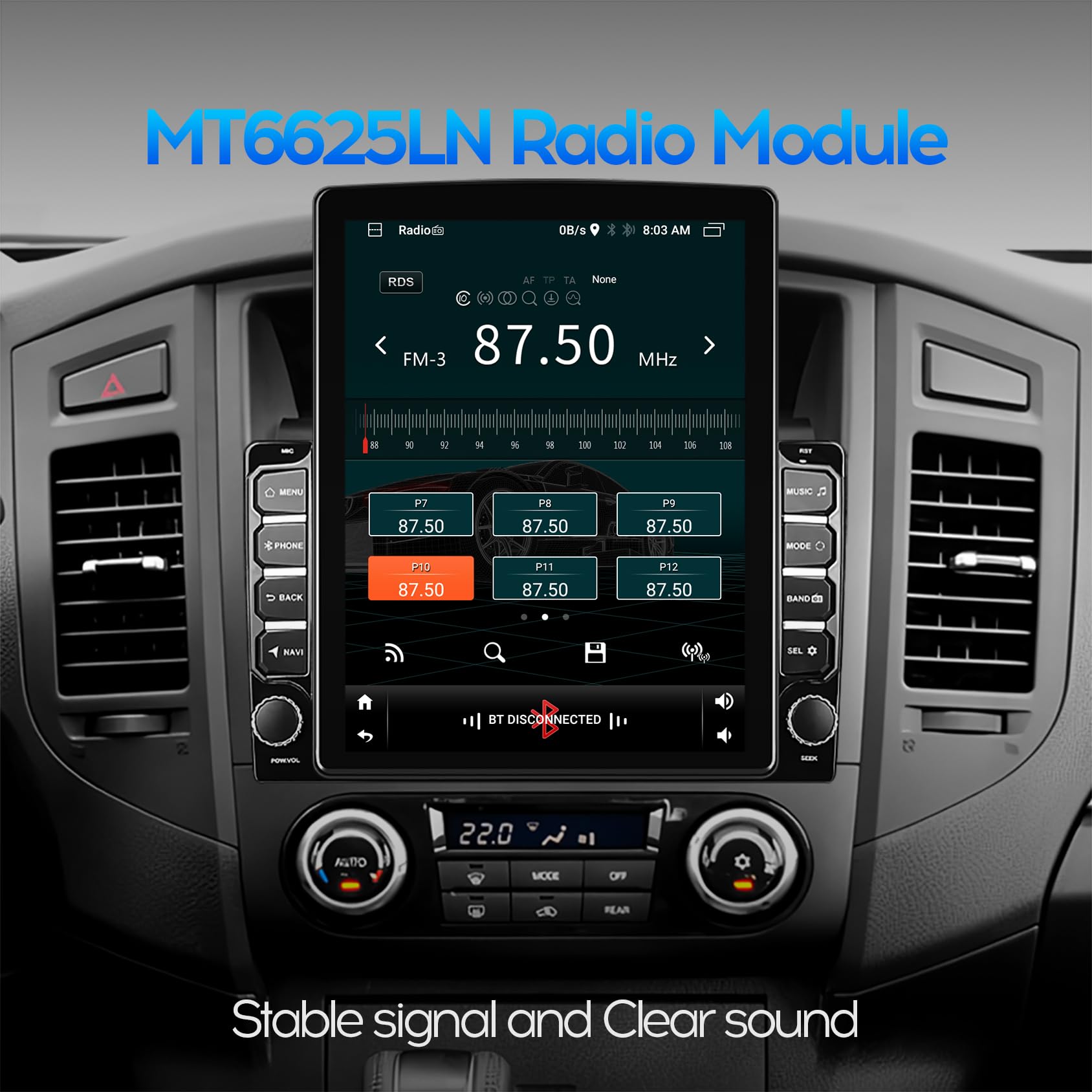 9.7 Inch 2+32GB IPS Vertical Screen Android Car Stereo with CarPlay & Android Auto - Double Din Bluetooth GPS Navigation, WiFi, MirrorLink, Split Screen & PIP | Perfect for Toyota, Honda, Ford & More | Upgrade Your In-Car Entertainment System