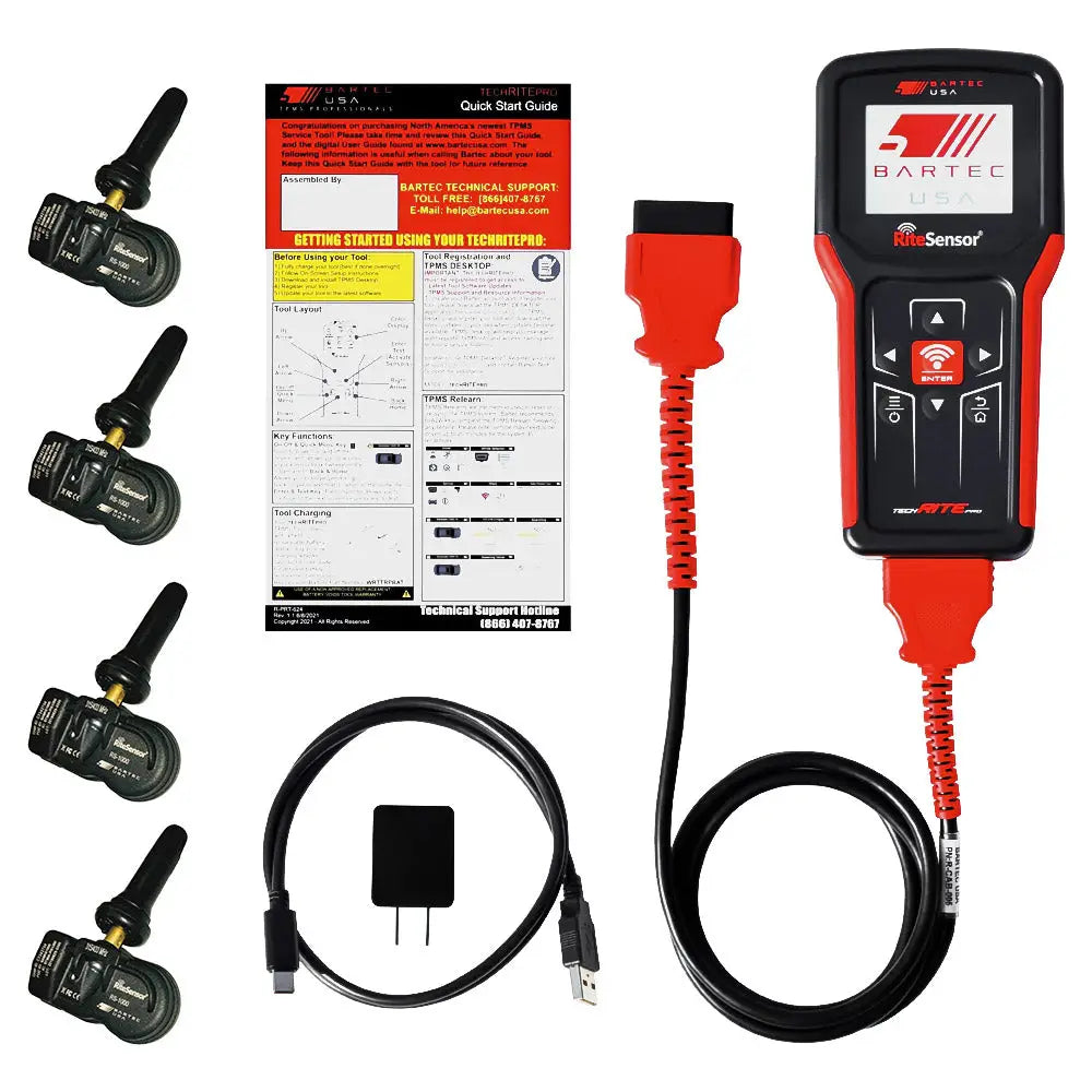 Bartec TechRITEPro TPMS Service Tool Kit - Professional Tire Pressure Monitoring System Diagnostic Scanner for Cars & Trucks - Perfect for Auto Shops & DIY Vehicle Maintenance
