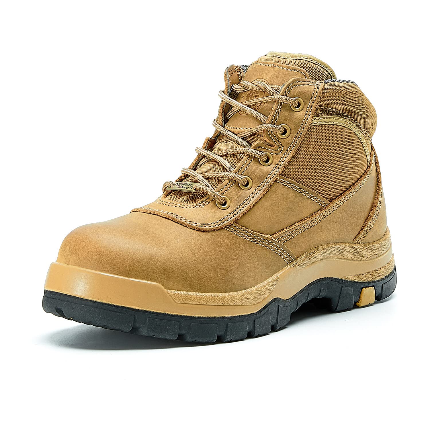 ROCKROOSTER Men's 6 Inch Steel Toe Work Boots - Comfortable Anti-Fatigue Slip Resistant Safety Shoes (AK250-050BK) for Construction, Warehouse & Outdoor Work