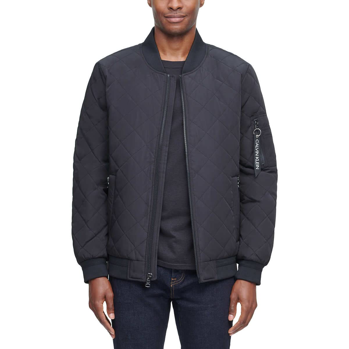 Calvin Klein Men's Bomber Jacket - Black | Lightweight & Stylish Outerwear for Casual Wear, Travel & Everyday Use
