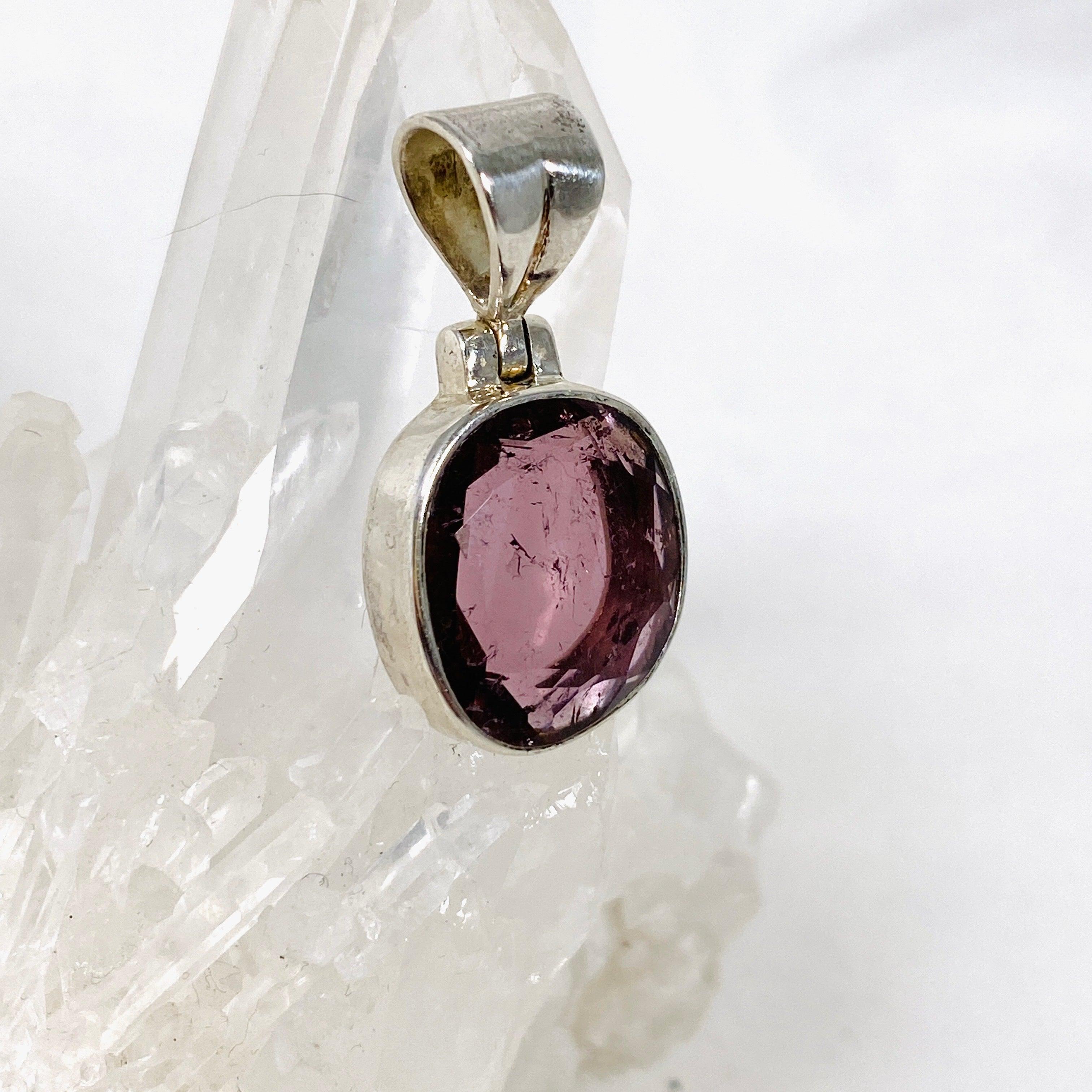 Natural Pink Tourmaline Faceted Pendant Necklace - 925 Sterling Silver Jewelry for Women - Perfect for Valentine's Day Gifts & Everyday Elegance
