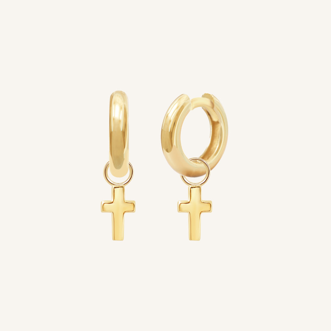 Cross Hoops Earrings for Women - Trendy Gold & Silver Dangle Hoops for Everyday Wear & Special Occasions