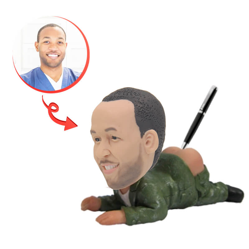 Custom Bobblehead Pen Holder for Desk - Fun & Unique Office Decor for Gifts, Parties & Workspace Organization