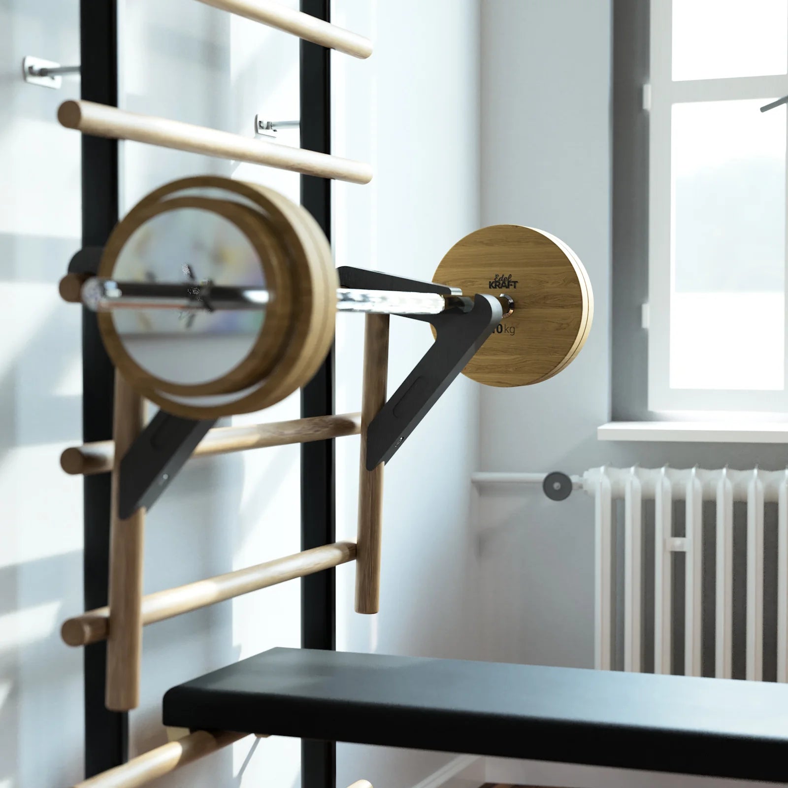 Adjustable Dumbbell Rack for Wall-Mounted Climbing Ladder - Heavy Duty Home Gym Equipment for Strength Training & Fitness Workouts