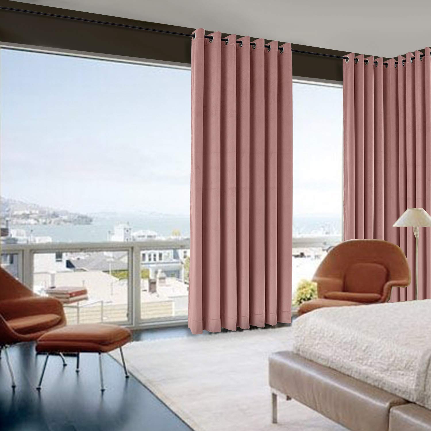 Premium Blackout Thermal Insulated Velvet Curtains - Extra Wide 100x96 Inch Room Darkening Window Drapes for Bedroom & Living Room - Noise Reducing Solid Panel (1 Panel) - Perfect for Home Theater, Nursery & Light Sleepers