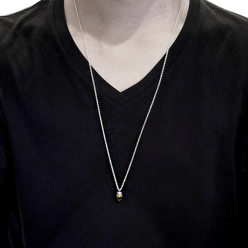 Opal Space Skull Necklace - Gothic Jewelry for Women & Men - Perfect for Halloween, Cosplay & Alternative Fashion