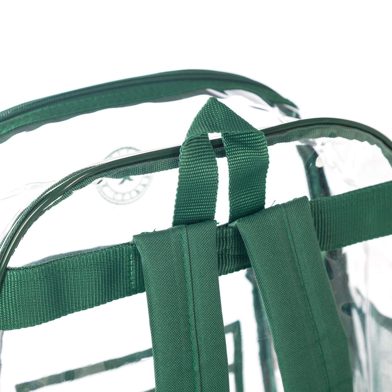 Heavy Duty Clear Backpack - Transparent School Bag with Large Capacity, See Through Security Work Bag for Students & Professionals | Perfect for School, Work, Travel & Stadium Events (Green)