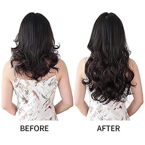 BeatStock Dark Black Curly Wavy Hair Extensions - 5 Clip-in Human Hair Weft for Natural Volume & Length | Perfect for Parties, Weddings & Daily Styling