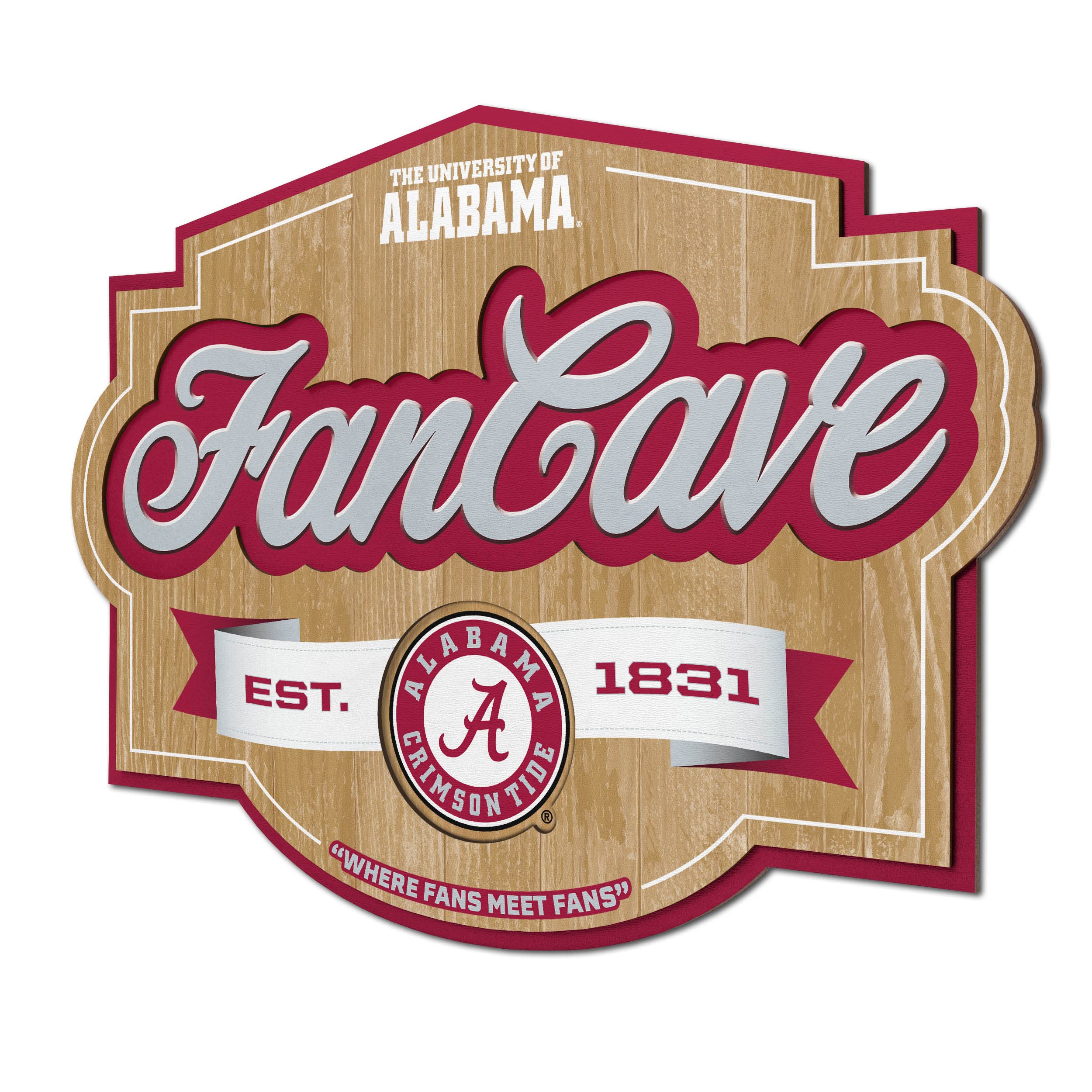 YouTheFan NCAA College Sports Team Logo Fan Cave Sign - Perfect for Game Room, Man Cave & Sports Bar Decor