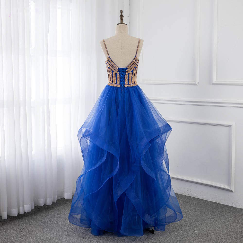 Adela Elegant Tulle Tiered Prom Dress with Straps - Ball Gown for Evening Parties, Homecoming, and Special Occasions - Style AR198