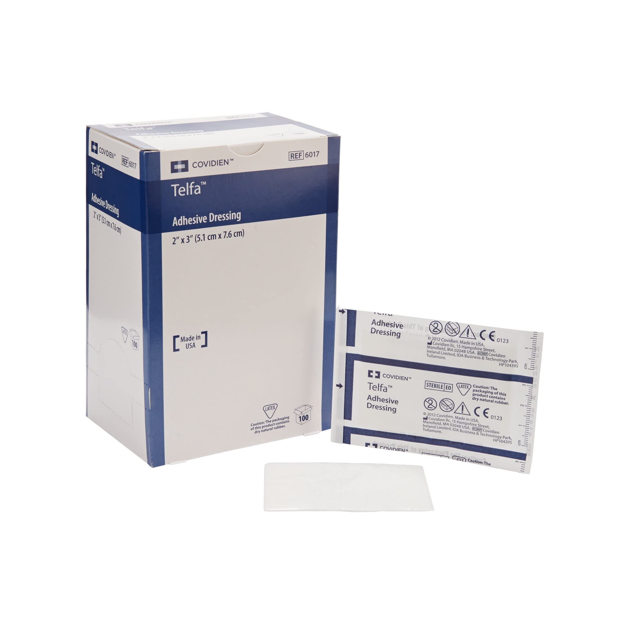 Covidien 6017 Telfa Sterile Adhesive Wound Dressing, 2