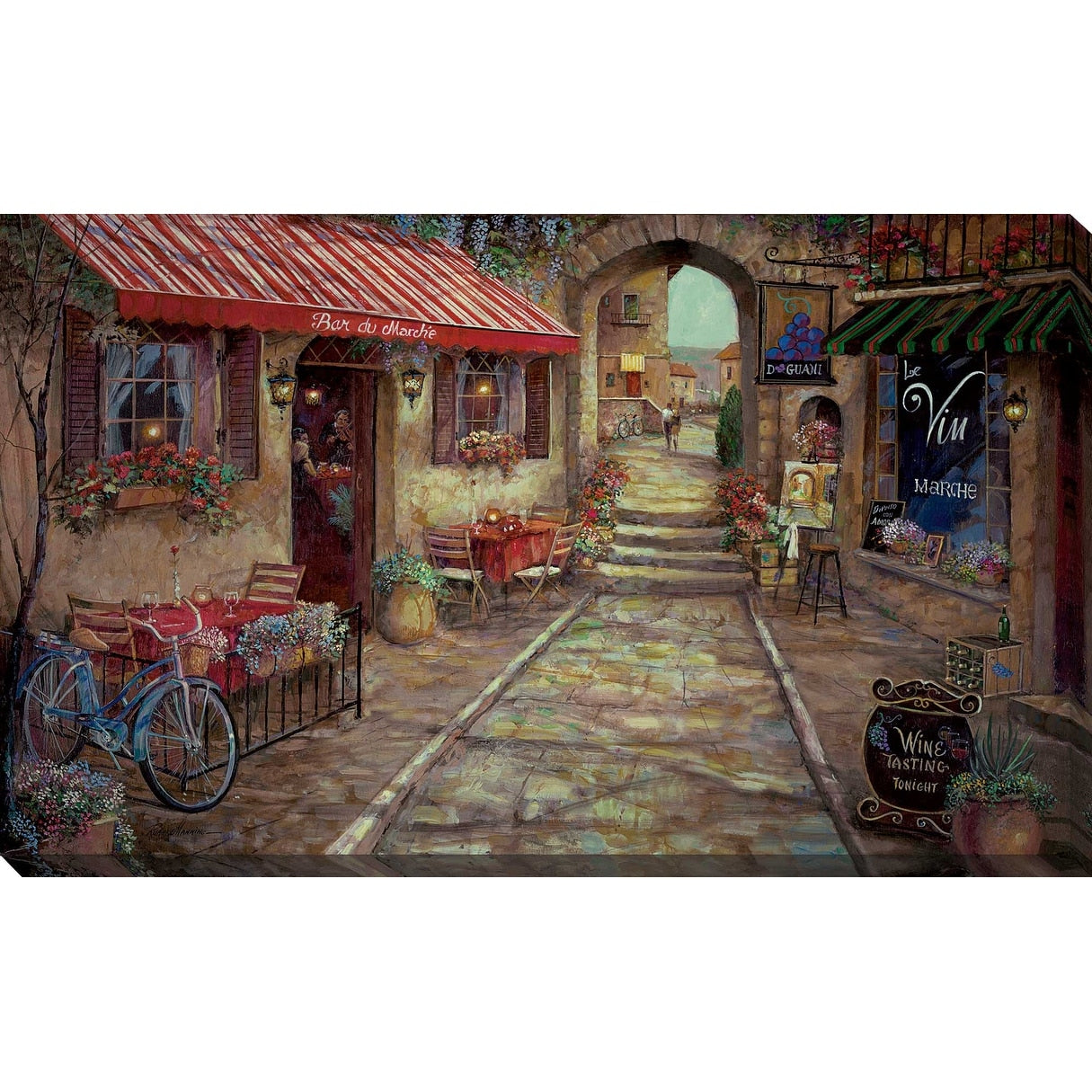 Bar du Marche by Ruane Manning - Premium Canvas Wall Art Print for Home & Office Decor | Perfect for Living Room, Bedroom & Dining Room