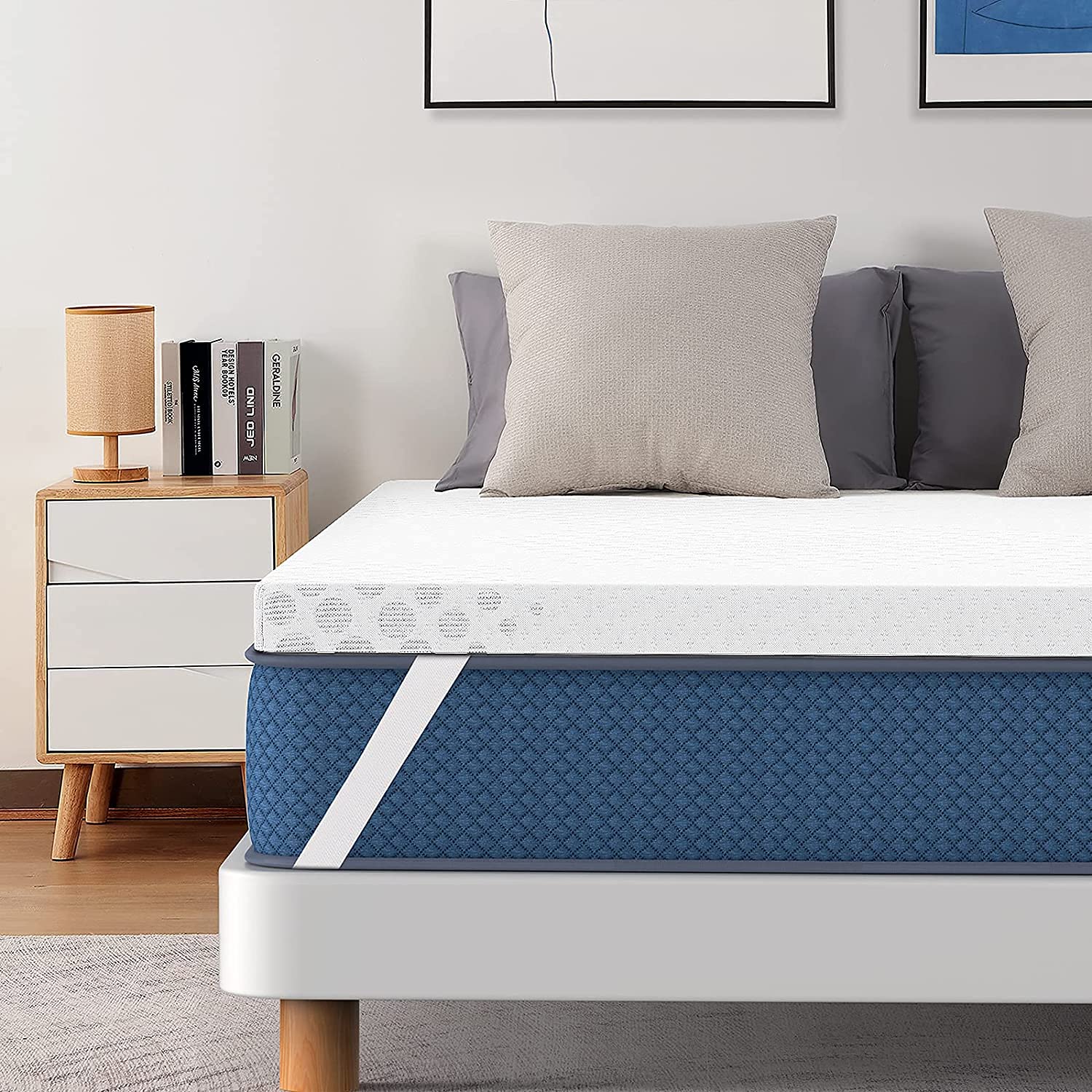 3 Inch Cooling Gel Memory Foam Mattress Topper - Queen Size with Removable Breathable Cover for Pressure Relief & Temperature Regulation | Perfect for Hot Sleepers, Back Pain Relief & Bed Comfort Upgrade