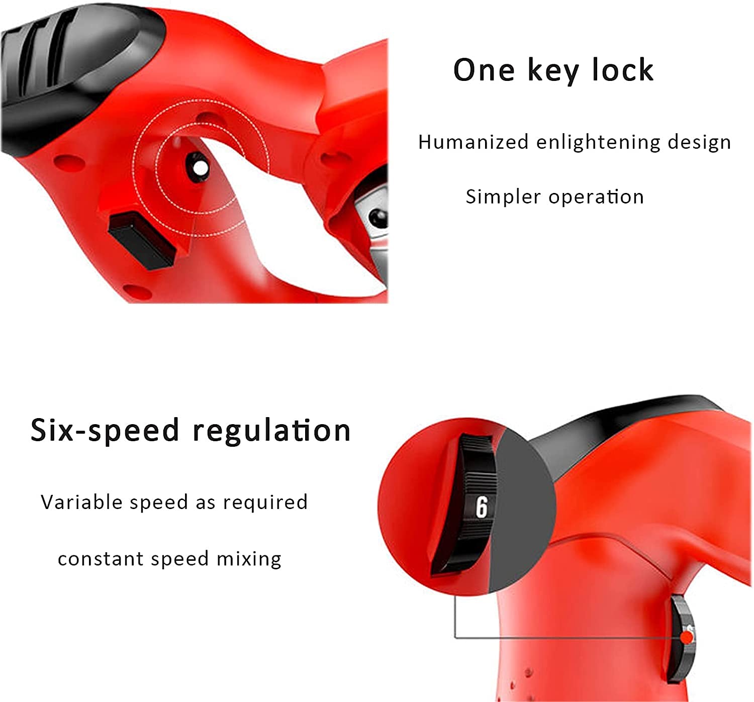2400W Heavy Duty Cement Mixer with Pure Copper Motor - Red Paddle Mixer for Plaster, Paint, Mortar & Feed Mixing - Ideal for Construction, DIY Projects & Farm Use