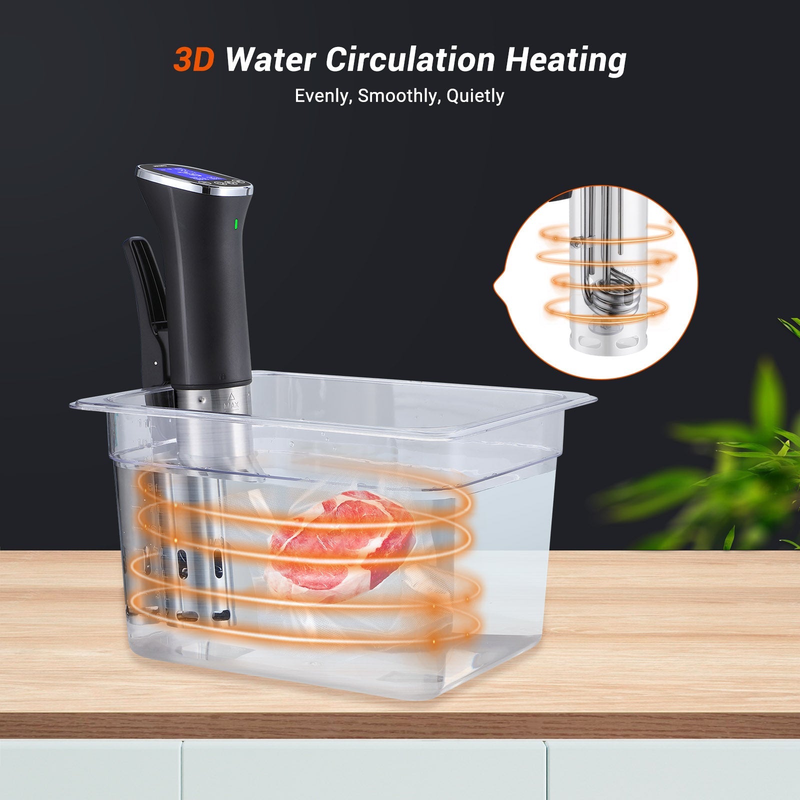 WiFi Sous Vide Cooker ISV 300W - Precision Temperature Control for Perfect Steaks, Chicken & Seafood | Smart App Control | Ideal for Home Chefs & Sous Vide Beginners | Great for Meal Prep & Gourmet Cooking