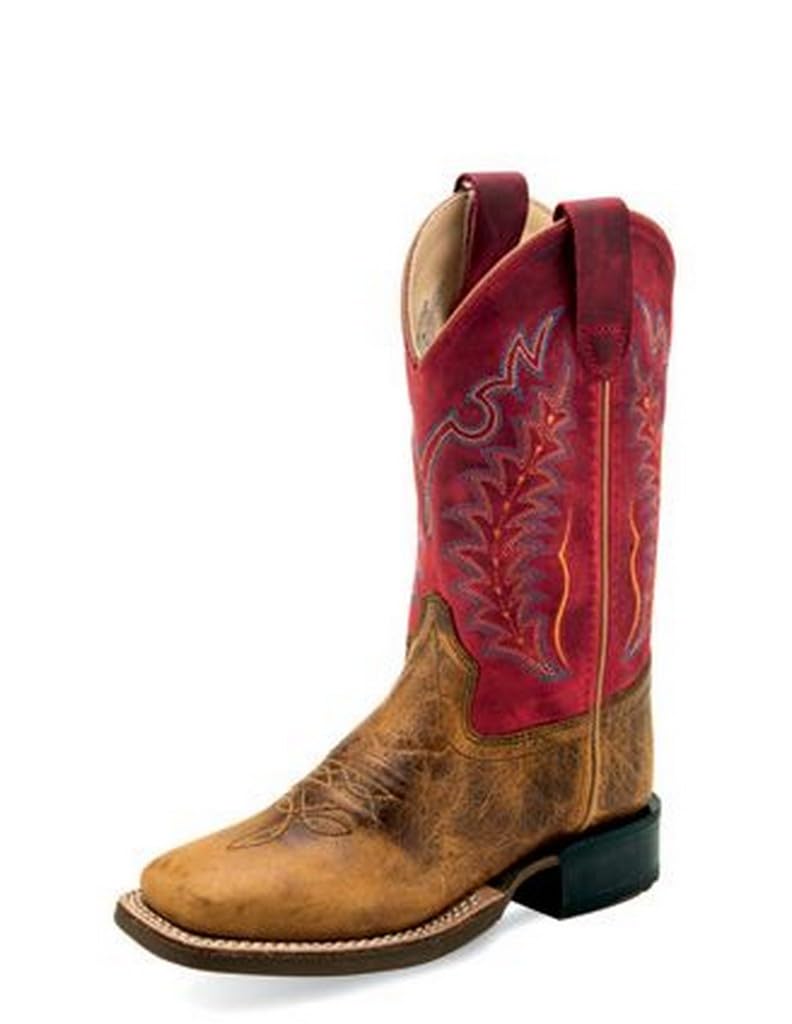 Old West Cowboy Boots for Boys - Red Leather Western Boots (Toddler/Little Kid Sizes) - Perfect for Rodeos, Cowboy Parties & Western-Themed Events