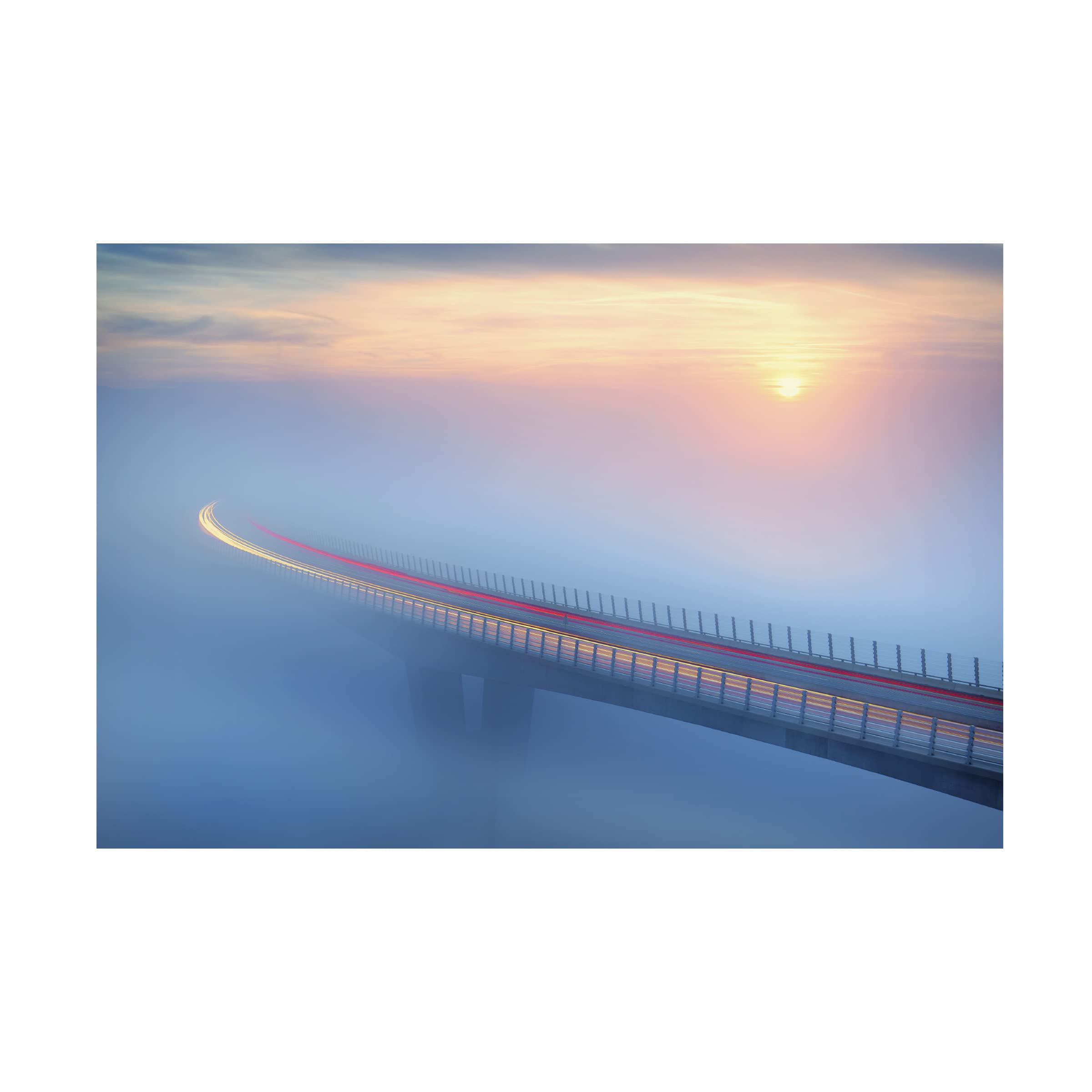 Trademark Fine Art 'Bridge To' Canvas Wall Art by Ales Komovec - Stunning Landscape Painting for Living Room, Bedroom & Office Decor