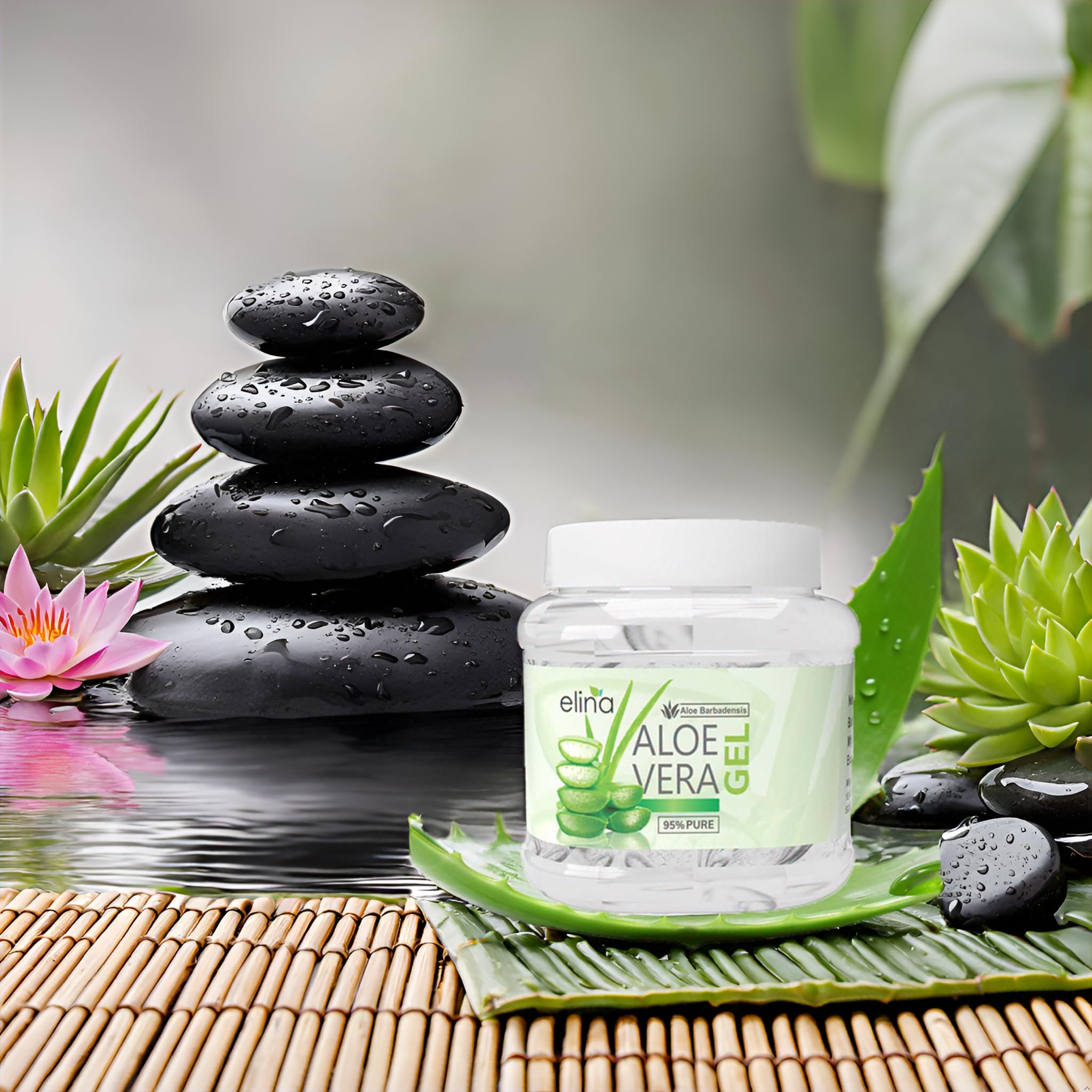 Organic Aloe Vera Gel for Face & Body - Pure Moisturizer for Dry Skin & Hair Care | Soothing Hydration for Sunburn Relief & Skin Repair | 500g Natural Aloe Gel for Daily Skincare, After Sun Care & Hair Treatment