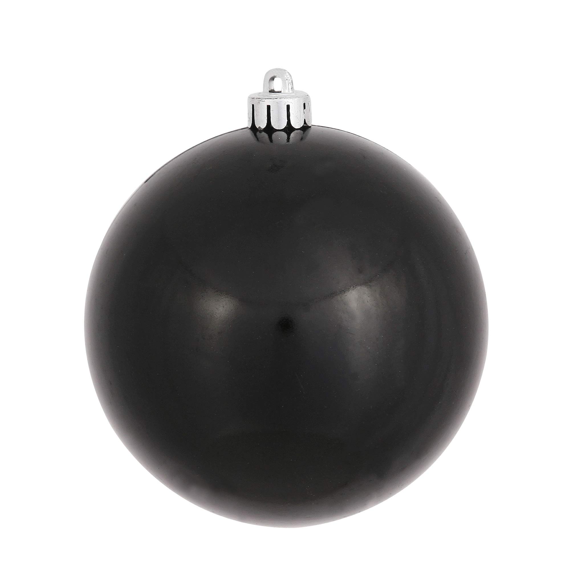 Vickerman 4-Inch Black Candy Ball Christmas Ornaments - Set of 6 - Perfect for Holiday Tree Decorations, Party Favors, and Festive Home Decor