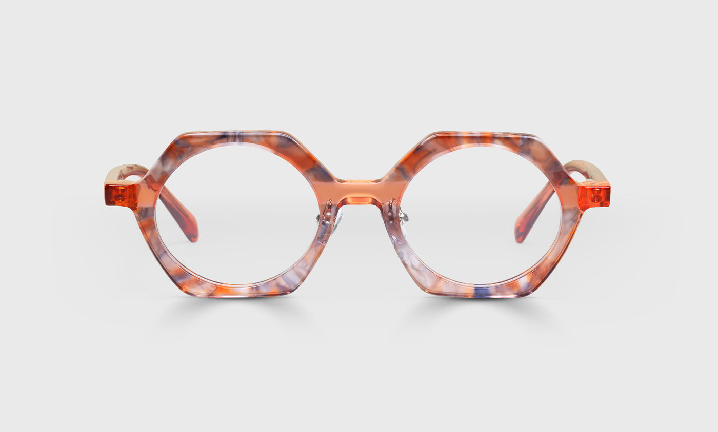 Paradox Color 76 Orange Pattern Sunglasses with Orange Crystal Temples - Stylish UV Protection for Outdoor Activities & Fashion Accessories