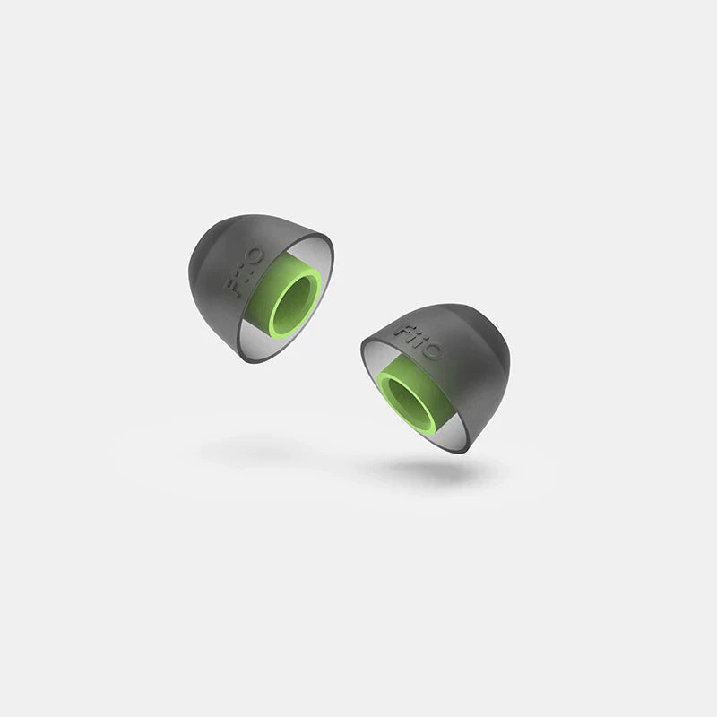 FiiO HS18 0.4mm Thick Silicone Eartips - 6 Pairs for 5.0mm-6.5mm Nozzle Earphones - Perfect for Music Lovers, Audiophiles and Comfortable All-Day Wear