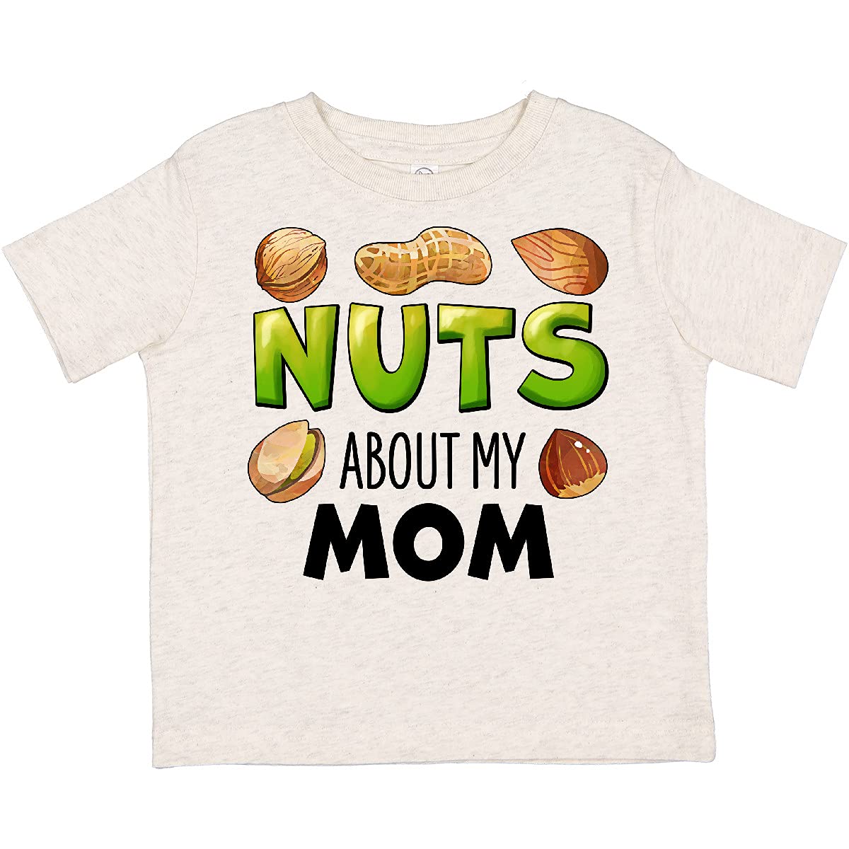 Inktastic 'Nuts About My Mom' Peanut, Almond, Pistachio Toddler T-Shirt - Cute Graphic Tee for Mother's Day & Family Outfits