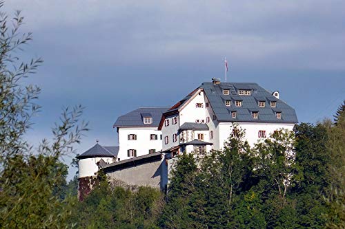 Vintage Pinzgau Mittersill Castle & Hotel - 20x30 Inch Laminated Poster with Vibrant Colors - Perfect for Living Room, Bedroom & Office Decor - Fits Standard Picture Frames