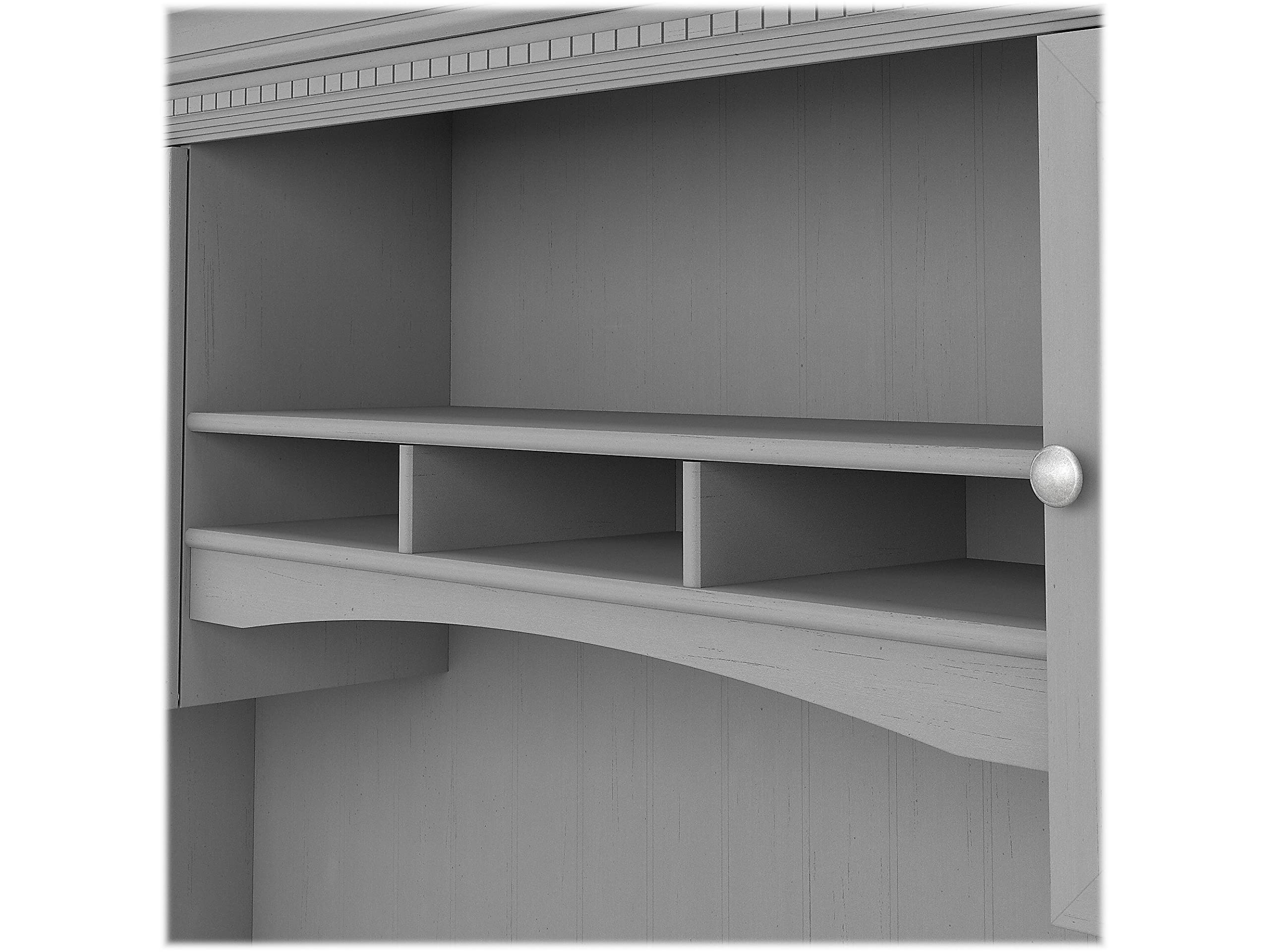 Bush Furniture Fairview 60W L-Shaped Desk Hutch in Cape Cod Gray - Home Office Storage with Shelves & Cabinets | Perfect for Small Spaces & Organization