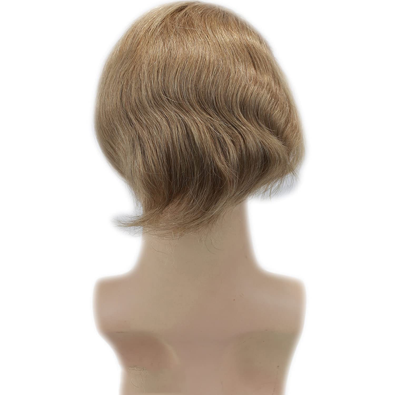 Undetectable Men's Hair Toupee with French Lace - Natural Human Hair Replacement System #21 Blonde Color for Thinning Hair - Perfect for Daily Wear, Special Occasions & Confidence Boost