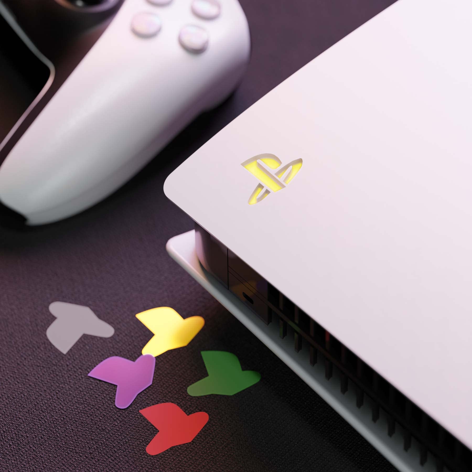 PlayVital PS5 Console Logo Protection Sticker Skin - 9 Colors & 3 Retro Classic Styles, 12PCs - Perfect for Customizing and Protecting Your PS5 Console