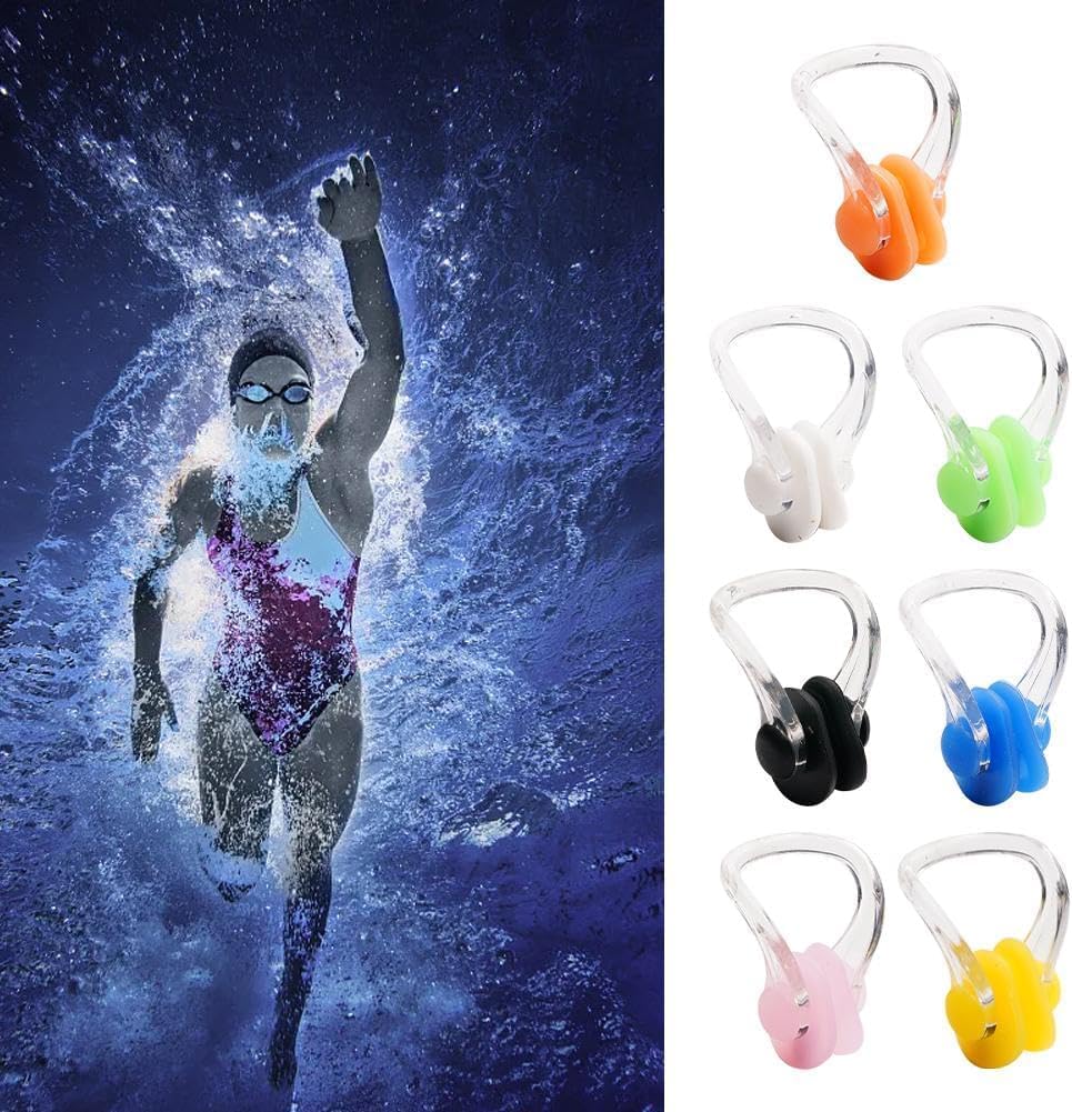 JJLFresheners Waterproof Nose Clip - Soft Silica Gel Swimming Nose Plugs for Kids & Adults - Comfortable Nose Protector for Swimming, Snorkeling & Water Sports (White)