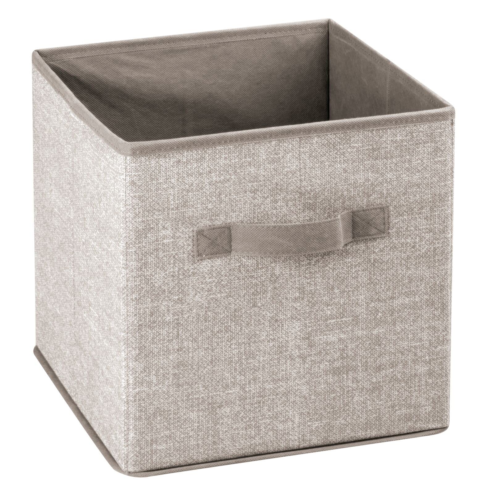 mDesign Small Fabric Collapsible Storage Bins 8-Pack - Foldable Organizer Cubes with Handles for Closet, Bedroom & Cube Furniture - Perfect for Clothes, Linens & Accessories Storage - Space-Saving Linen Storage Bins for Home Organization (Lido Collection)
