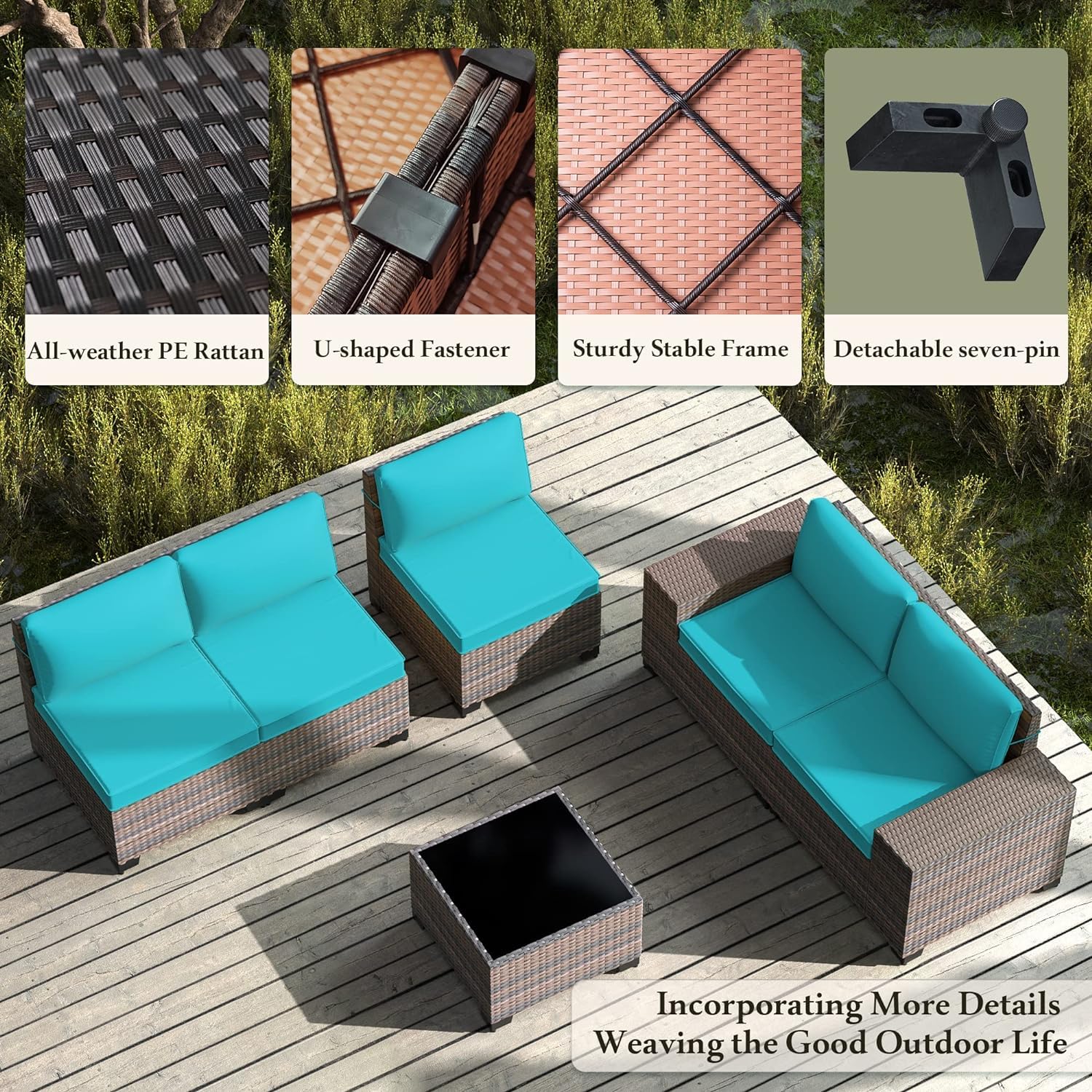 16-Piece Outdoor Patio Furniture Set with ETL Approved 45