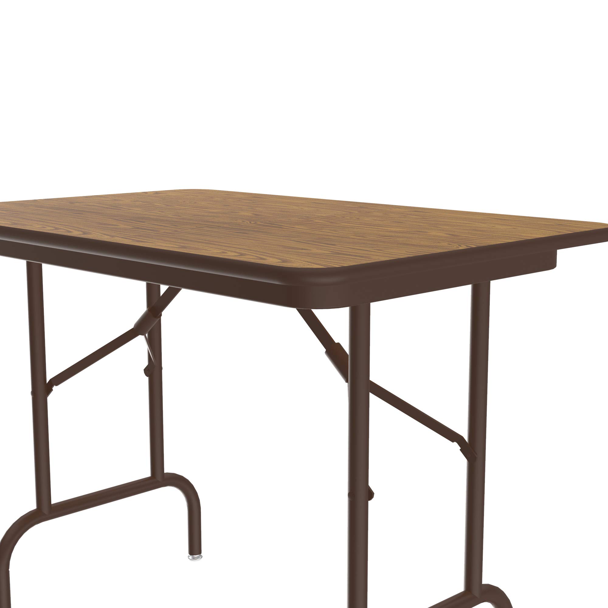 Correll 24x36 Inch Commercial Duty Folding Table with Medium Oak Melamine Top - 26.5