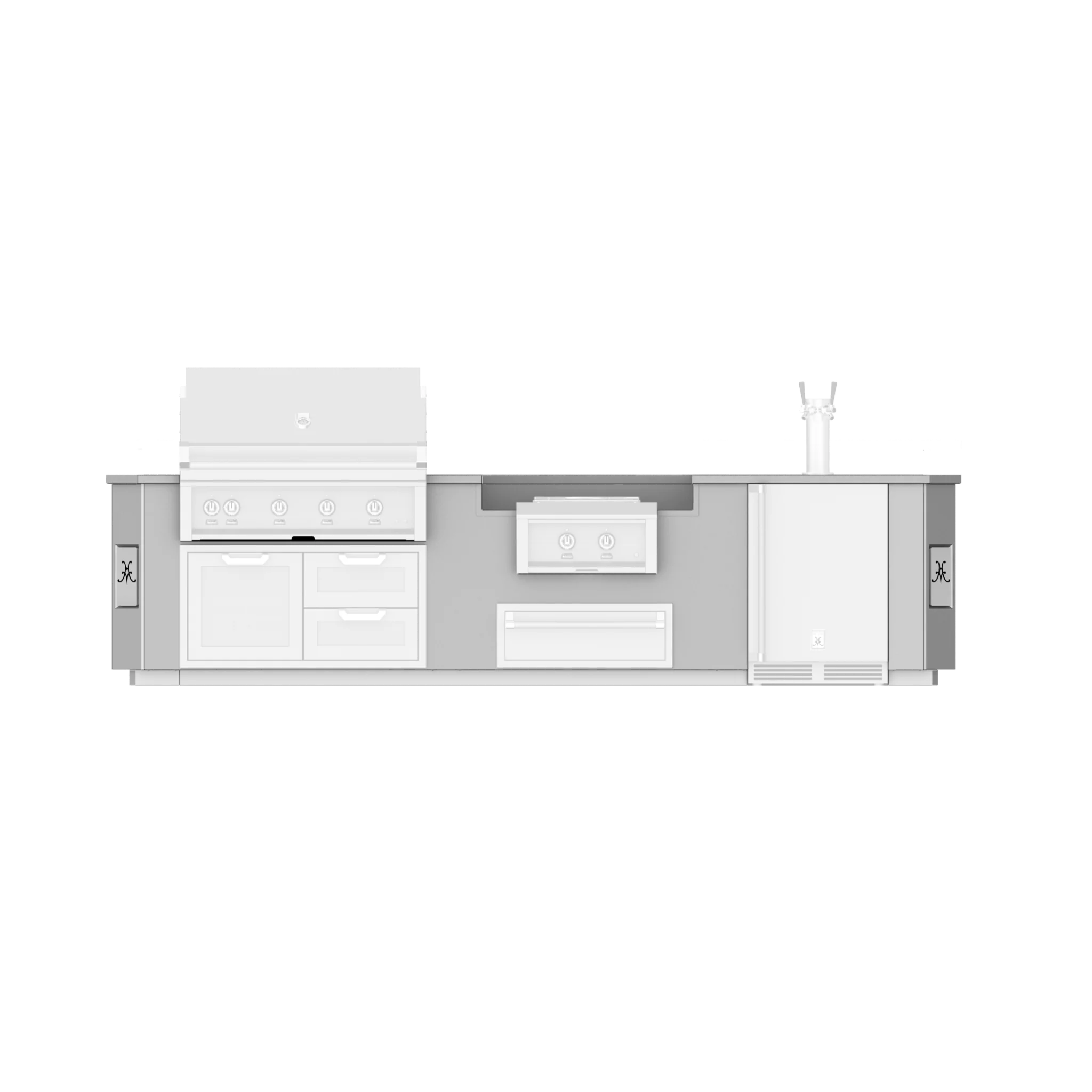 Hestan GESP12 12 Ft. GE Series Kitchen Island with Power Burner Cutout - Premium Stainless Steel Commercial Cooking Station for Restaurants & Home Kitchens