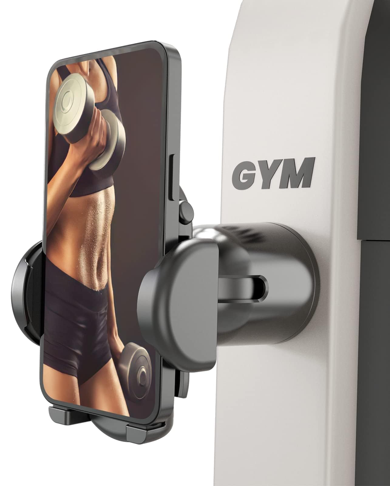 MiiKARE Magnetic Gym Phone Holder - 360° Rotating, Secure & Hands-Free for Workout, Running, Cycling - Perfect for Home & Gym Essentials (Black)