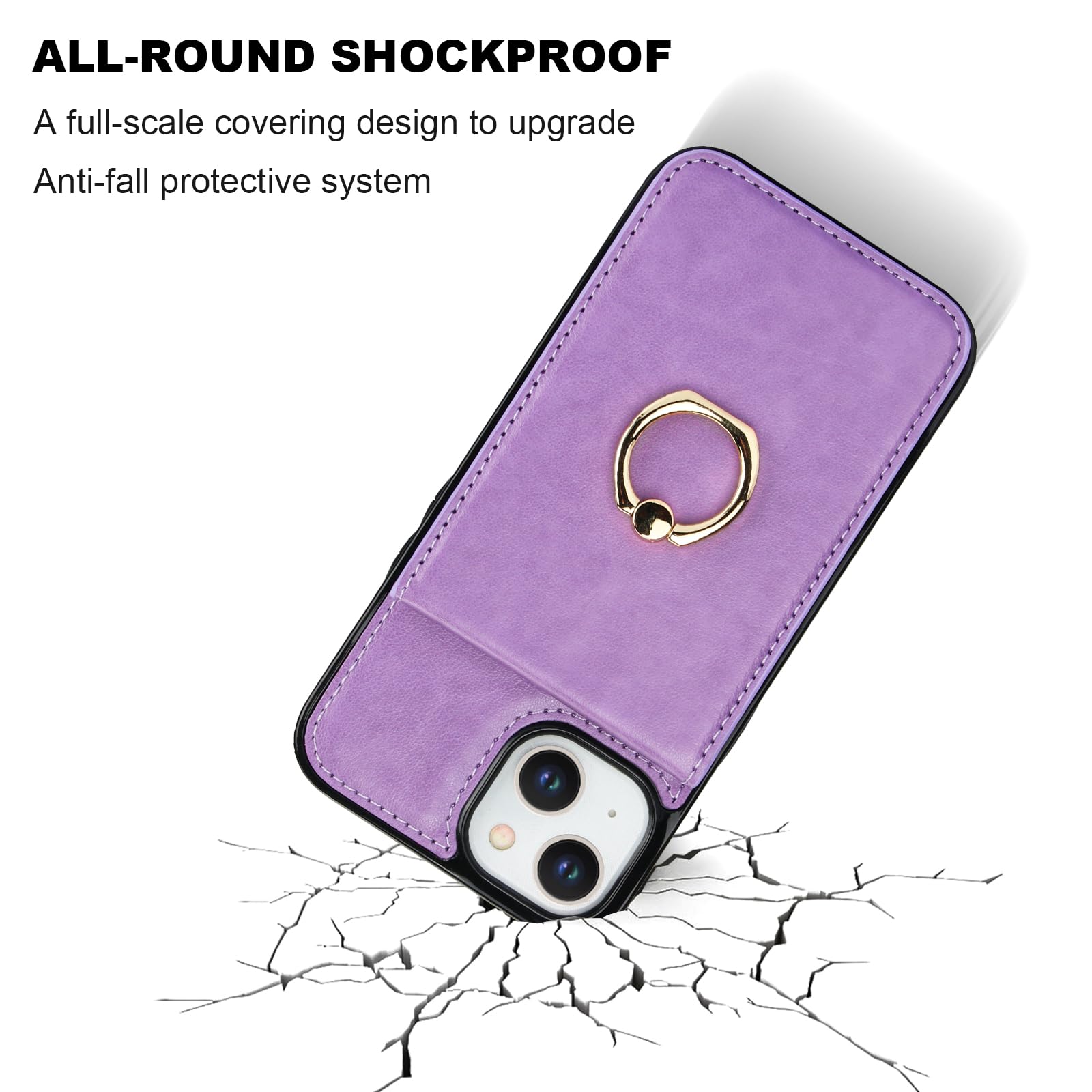 Premium 360° Rotating Magnetic Wallet Case for iPhone 13/14 (6.1