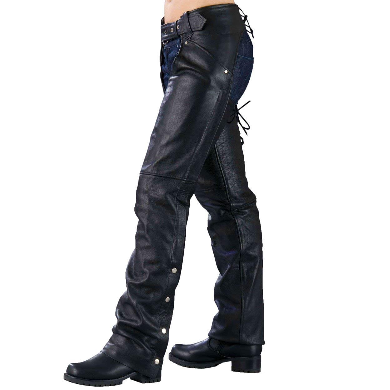 Milwaukee Leather Women's Motorcycle Chaps with Back Lacing - X-Large Size for Riding Comfort | Perfect for Harley Davidson & Cruiser Bikes