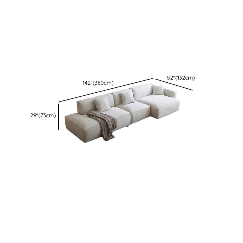 L-Shaped Sectional Sofa with Chaise Lounge - Light Gray 3-Piece Set, Right-Hand Facing, Removable Slipcover - Perfect for Living Room, Family Room & Small Spaces