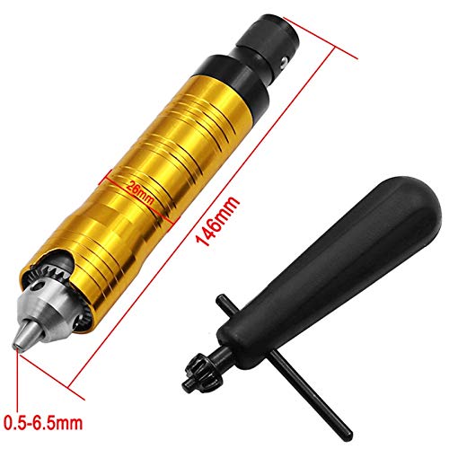 Flexible Shaft 6.5mm Handpiece for Electric Drill - Mini Grinder Accessory with Separate Chuck (Gold) - Perfect for Jewelry Making, DIY Crafts & Small Precision Drilling