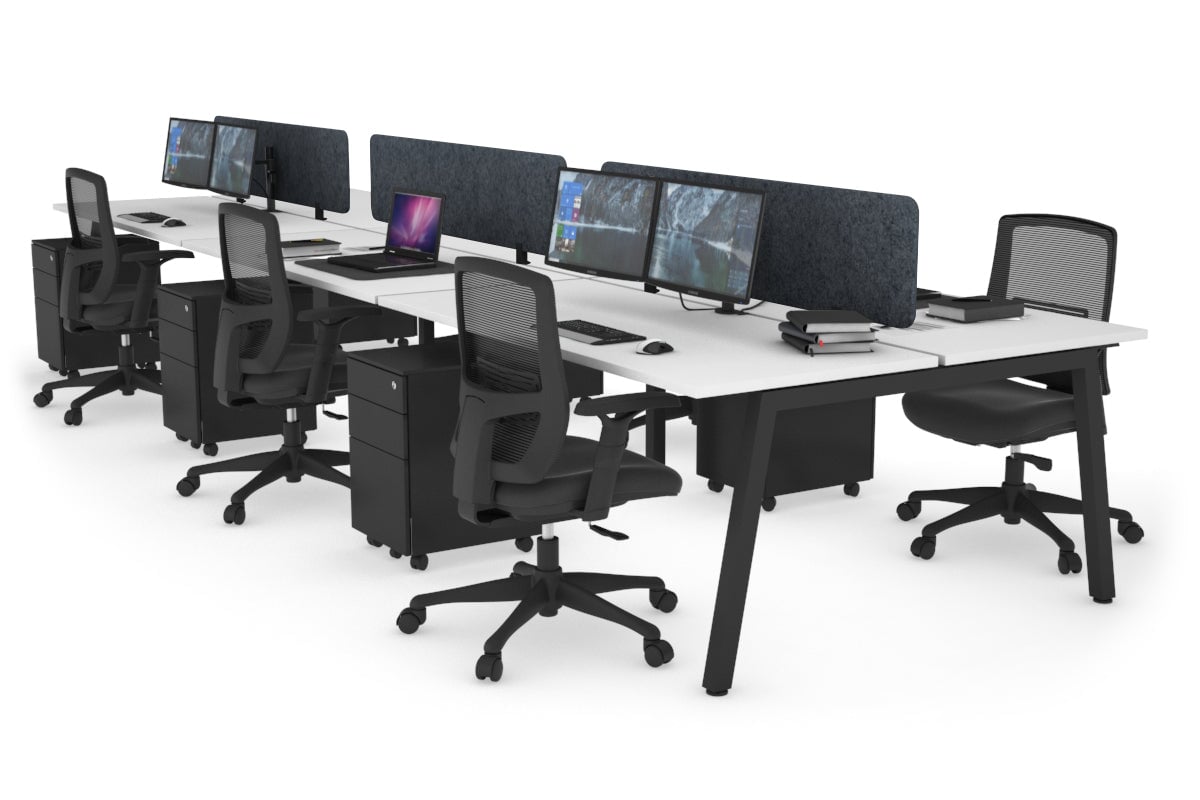 6-Person Office Workstation Desk - 1800L x 700W Dimensions - Ideal for Collaborative Workspaces & Team Projects