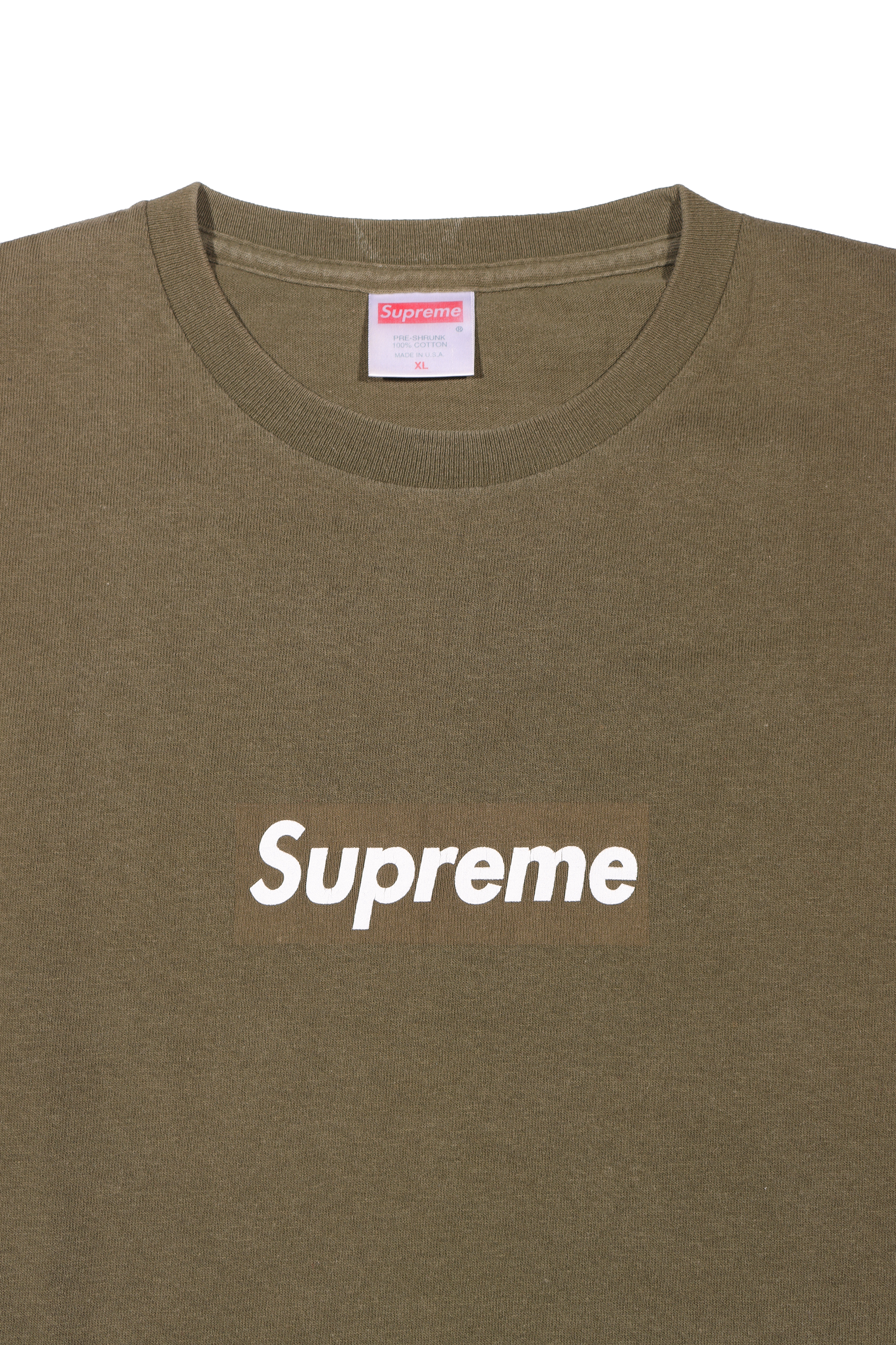 Vintage 1990's Olive Green Box Logo T-Shirt - Retro Streetwear for Men & Women - Perfect for Casual Outfits, Urban Fashion, and 90s Nostalgia