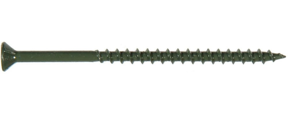 HILLMAN 48406 10x3 Inch Green Deck Screws - 25 lb Box - Corrosion Resistant Outdoor Wood Fasteners for Decking, Fencing & Construction Projects